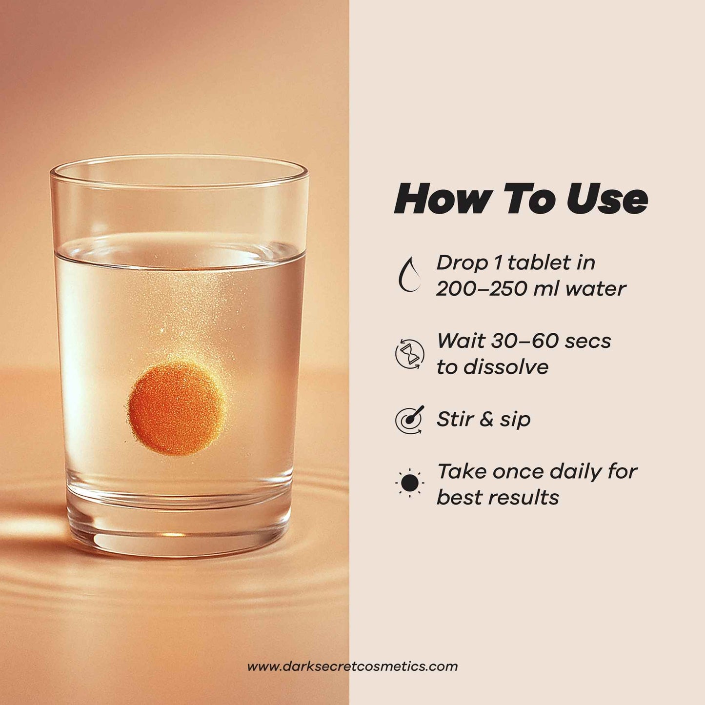 Dark Secret Effervescent Tablets– Bioactive Glutafusion (Orange)