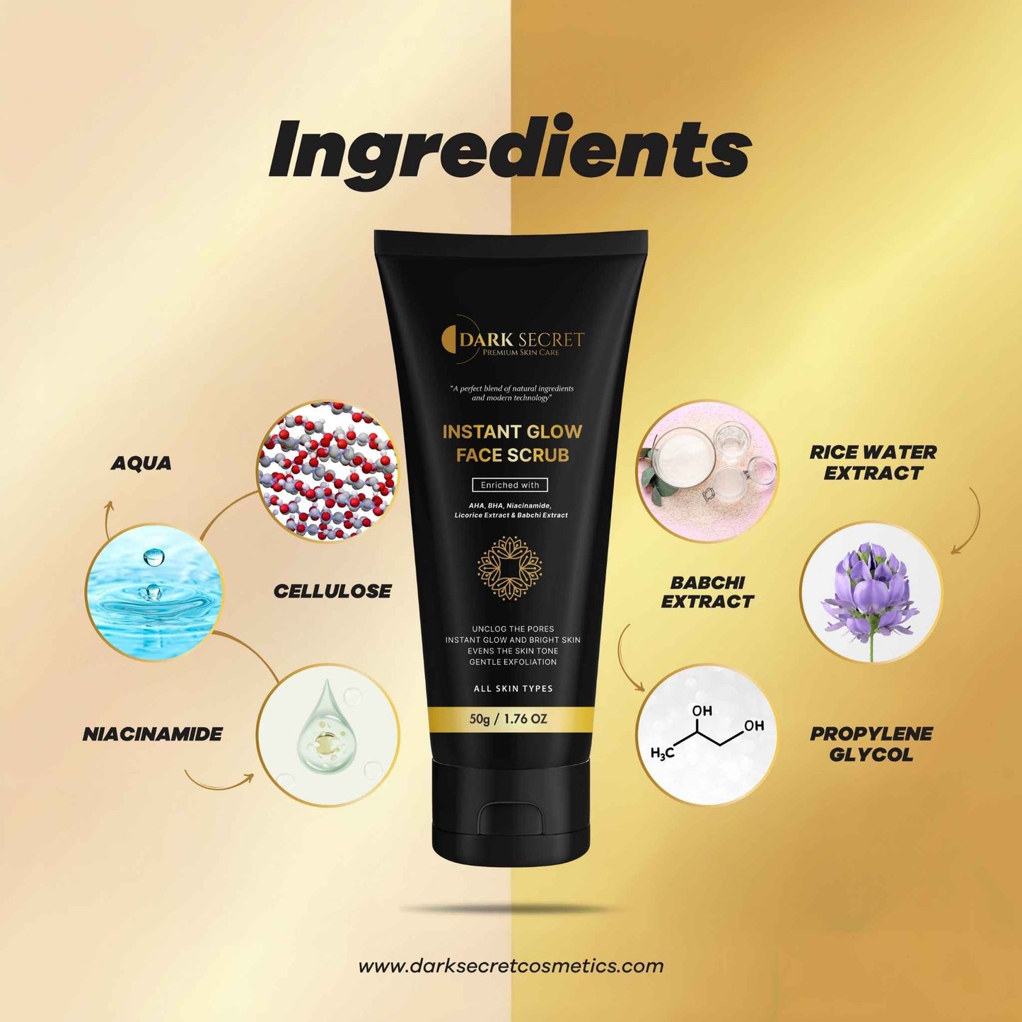 Dark Secret  Instant Glow Face Scrub